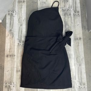 black gown dress long sleeve The Form Mini Dress main image 0
